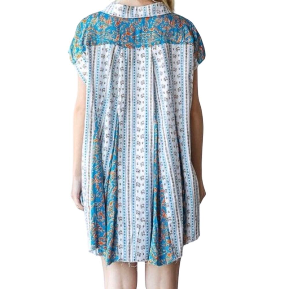 NWOT OLI & HALI Women’s Boho Western Printed Snap Front Swing Tunic - Picture 3 of 9